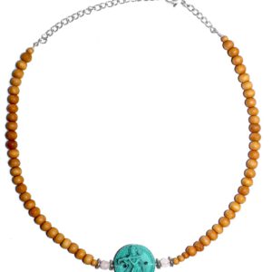 Sandalwood Verstelbare Ketting - Turquoise Krishna