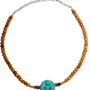 Sandalwood Verstelbare Ketting - Turquoise  Medicine Buddha