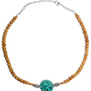 Sandalwood Verstelbare Ketting - Turquoise Om