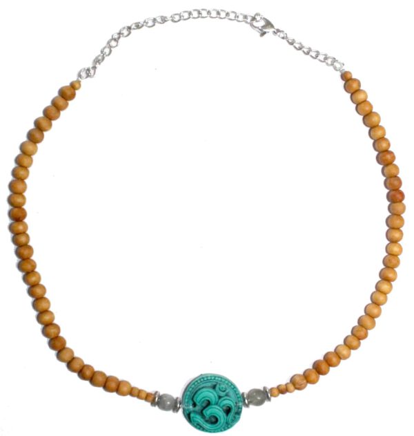 Sandalwood Verstelbare Ketting - Turquoise Om