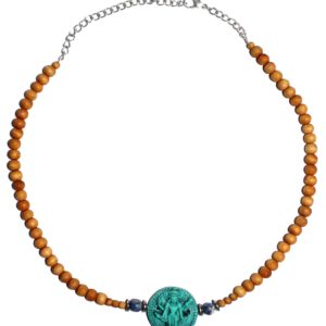 Sandalwood Verstelbare Ketting - Turquoise Vishnu