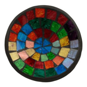 Schaal van Mozaïek Regenboogkleuren (10 x 10 x 3 cm)