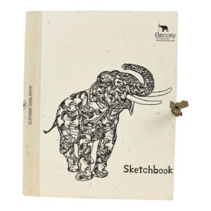 Schetsboek Small met Zwart Bladzijden Olifant