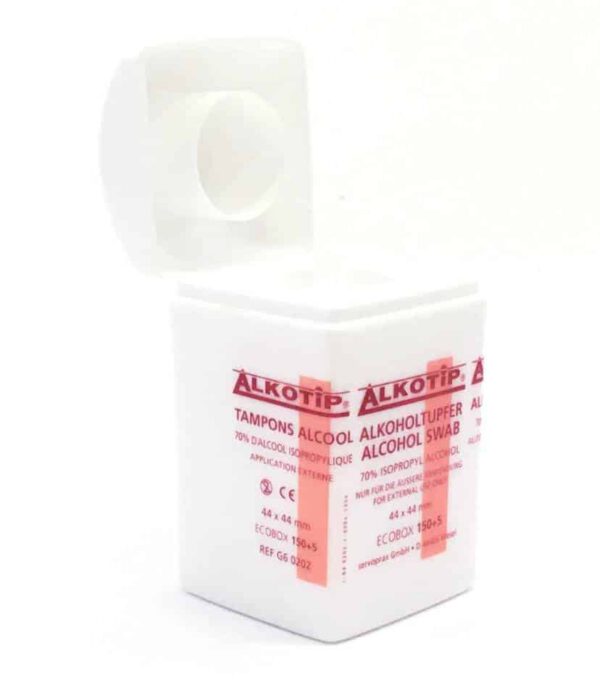 Servoprax Alko-Tip alcoholdoekjes 150+5 st. (44x44mm) in handige