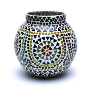 Sfeerlicht Mosaïek Waxinelichthouder Multicolor – 18 cm