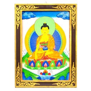 Shakyamuni Boeddha Houten Tangkha Paneel (44 x 33 cm)