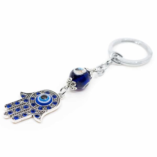 Sleutelhanger Bescherming Hamsa Hand Blauw