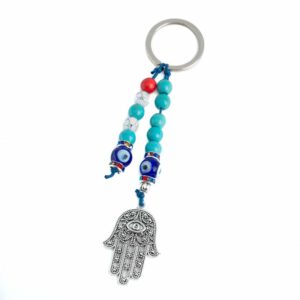 Sleutelhanger Bescherming Hamsa Hand met Kralen