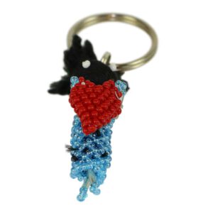 Sleutelhanger Blauwe Pop met Rood Hart