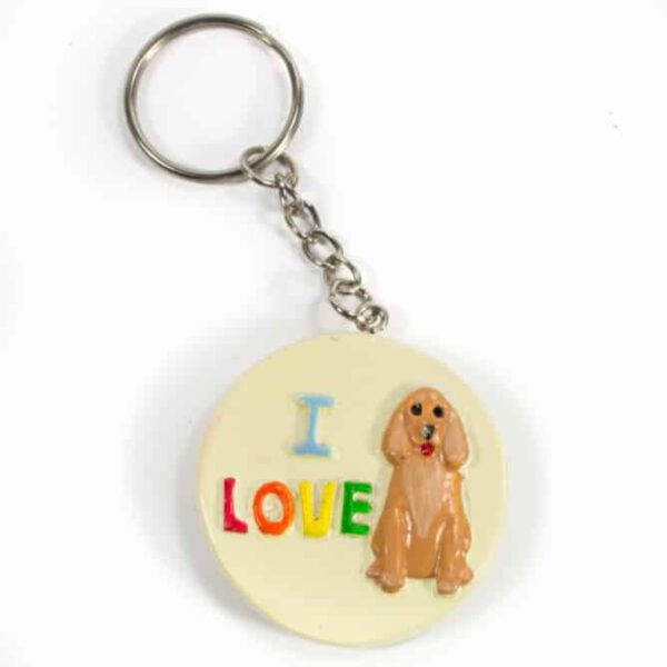 Sleutelhanger Steen "I love dogs" (5 x 4 x 4 cm)