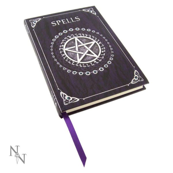 Spiritueel Notitieboekje Spreukenboek met Pentagram Paars (17