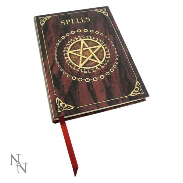 Spiritueel Notitieboekje Spreukenboek met Pentagram Rood (17