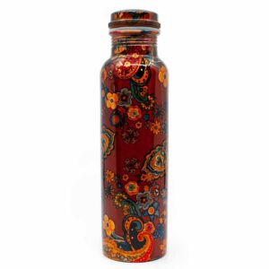 Spiru Koperen Waterfles Floral Painting geprint - 900 ml