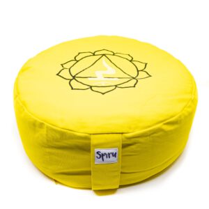 Spiru Meditatiekussen Katoen Geel – 3e Chakra Solar Plexus – 36 x 15