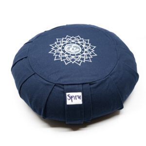 Spiru Meditatiekussen Zafu Geplooid Katoen Indigo - OHM - 36 x 14 cm