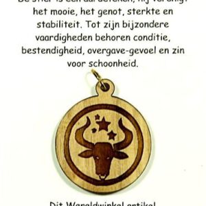 Sterrenbeeld Stier Olijfhout (3 cm)