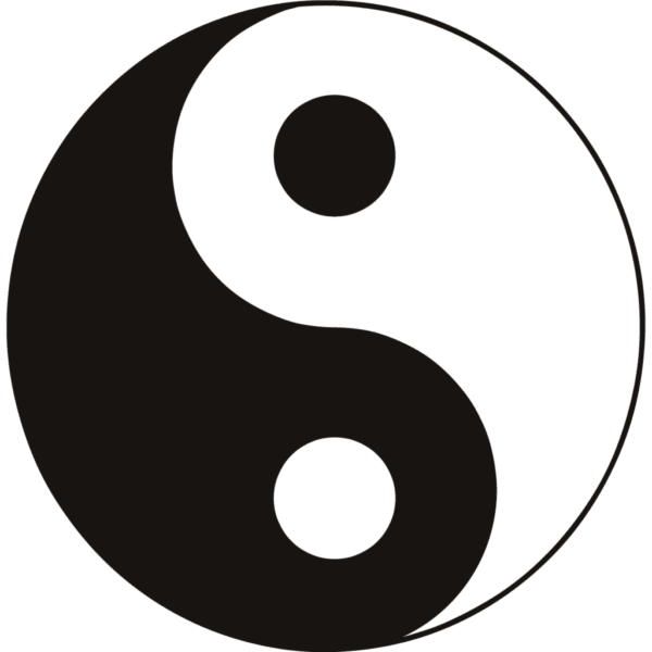 Sticker Yin Yang Zwart (6