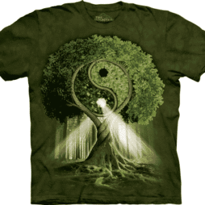 T-Shirt Mountain Artwear Yin Yang Tree Groen L