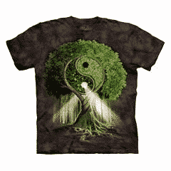 T Shirt Mountain Artwear Yin Yang Tree Zwart S