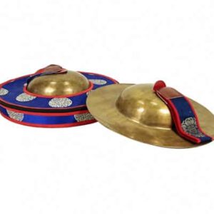 Tibetaanse Cymbalen -  Set met Brokaattas (Large)