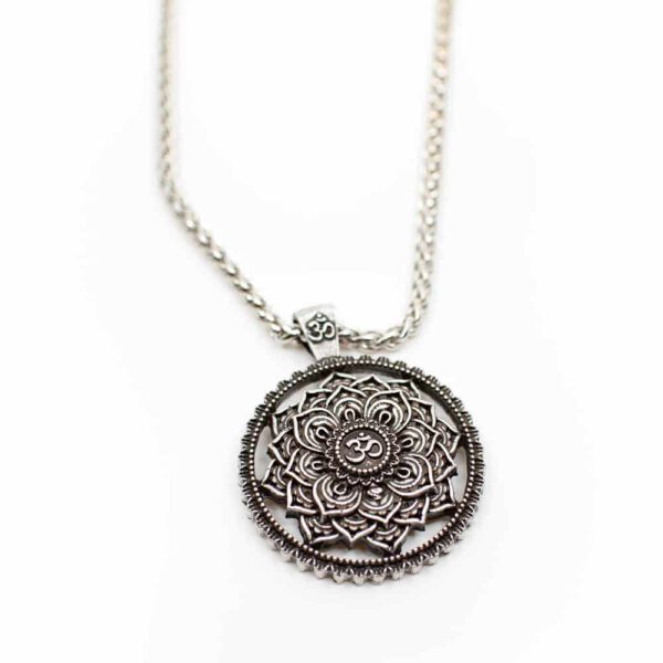 Tibetaanse Mandala OHM Ketting - Zilverkleurig