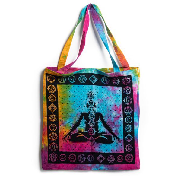 Tote Bag Katoen - 7 Chakra Meditatie Kleurrijk (45 cm)