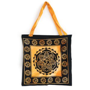 Tote Bag Katoen - OHM en Chakras Oranje (45 cm)