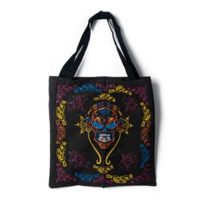 Tote Bag Katoen - Schedel met Hoofdtelefoon (45 cm)