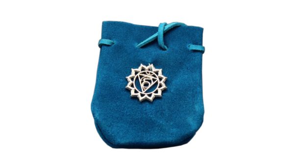 Turquoise Suède Tasje met Chakra Symbool