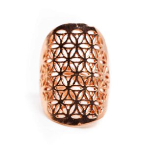 Verstelbare Ring Flower of Life Koper (30 mm)