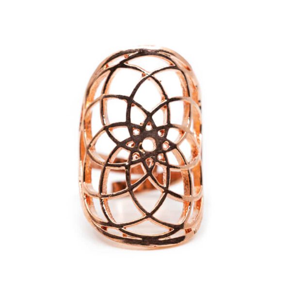 Verstelbare Ring Seed of Life Roze Goudkleur (30 mm)