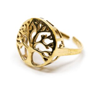 Verstelbare Ring Tree of Life Goudkleurig (20 mm)