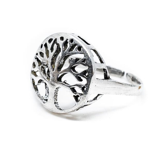 Verstelbare Ring Tree of Life Zilverkleurig (20 mm)