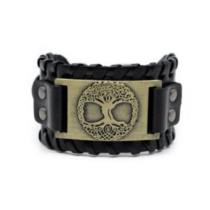 Verstelbare Viking Armband Noorse Levensboom Kunstleer