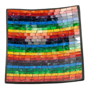 Vierkante Schaal Mozaïek rechte Lijnen Regenboogkleuren L
