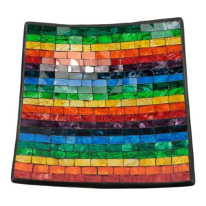 Vierkante Schaal Mozaïek rechte Lijnen Regenboogkleuren M