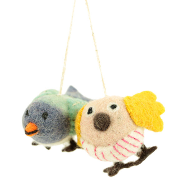 Vilten Hangers Vogels (Set van 2)