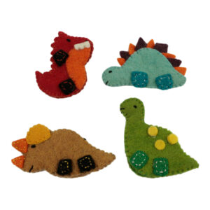 Vilten Vingerpoppen Dino (Set van 4)