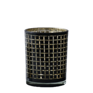 Waxinelichthouder Zwart Blokjes (8 x 7 x 7 cm)
