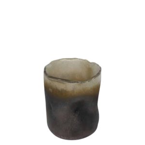 Waxinelichthouder van Handgeblazen Glas Amber (9 x 7