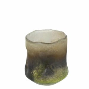 Waxinelichthouder van Handgeblazen Glas Olijfgroen (10