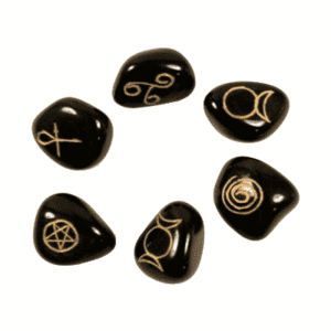 Wicca Symbolenstenen Agaat Zwart (Set van 6)