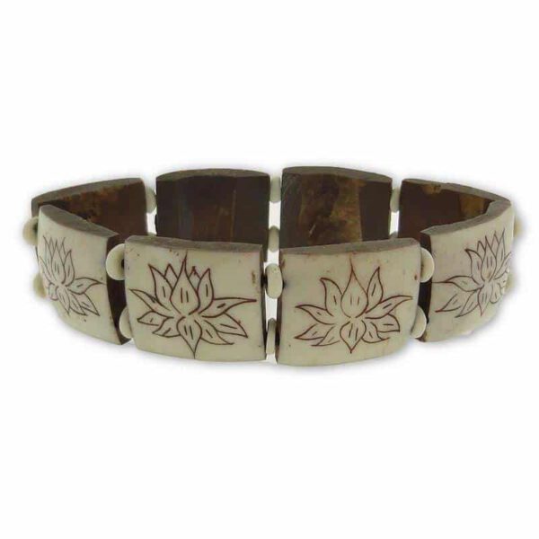 Yak Benen Armband Lotus (Wit)