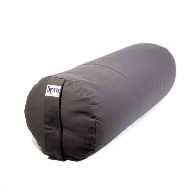 Yoga Bolster Antraciet Rond Katoen - Effen - 59 x 21