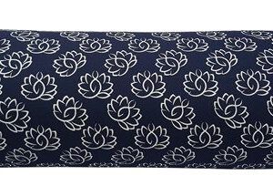 Yoga Bolster Blauw Rond Katoen - Lotus - 60 x 20 cm