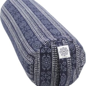 Yoga Bolster Blauw Rond Katoen -  Print - 60 x 20 cm