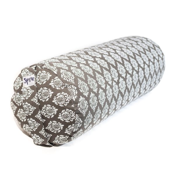 Yoga Bolster Grijs Rond Katoen - Khari Print - 59 x 21