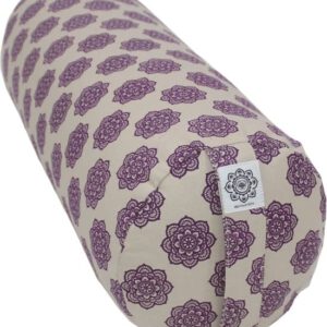 Yoga Bolster Paars Rond Katoen - Mandala Print - 60 x 20 cm