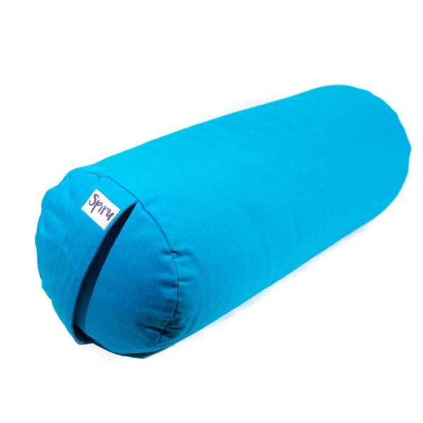 Yoga Bolster Turquoise Rond Katoen - Effen - 59 x 21