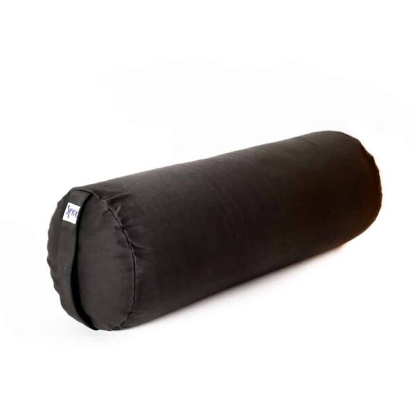 Yoga Bolster Zwart Rond Katoen - Effen - 59 x 21